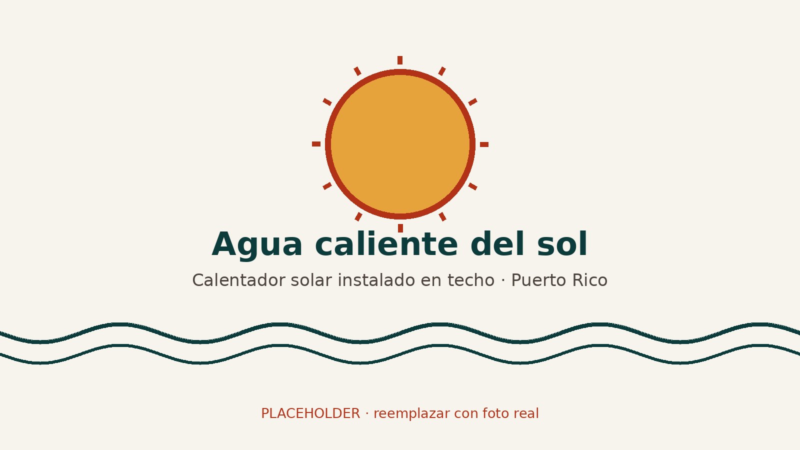 Calentador solar instalado en un techo en Puerto Rico